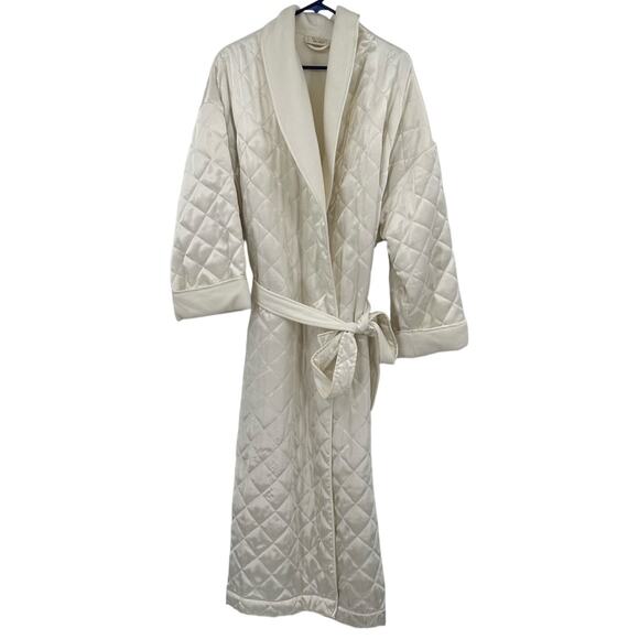 Victoria's Secret Size Medium / Large Vintage Gold Label Robe Long Quilted White - Picture 1 of 3